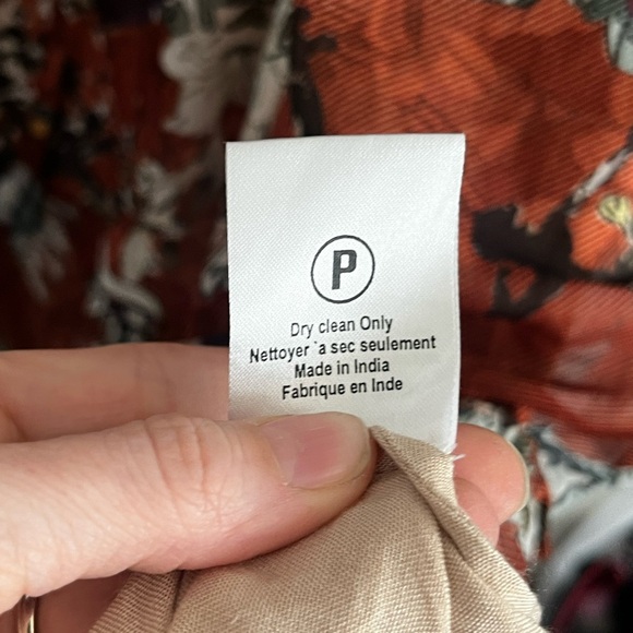 Hemant & Nandita Boho Floral Birds Tiered Zeri Midi Dress Terracotta Brown 8 - Picture 9 of 10